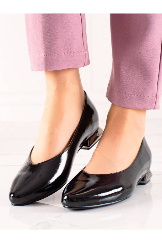 Bateliai z ozdobnym obcasem  Potocki juodos spalvos