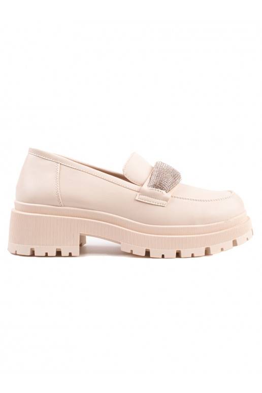 moteriški pusbačiai iš eko odos Shelovet smėlio spalvos