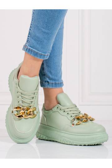 šviesiai žalios spalvos Sneakers batai modelio batai su grandinėle Shelovet