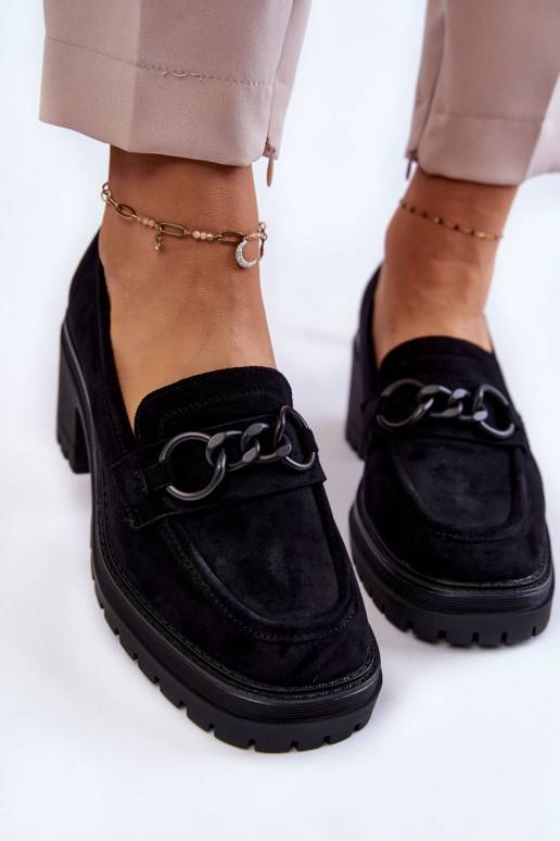 Zomšiniai batai su kulniukais juodos...