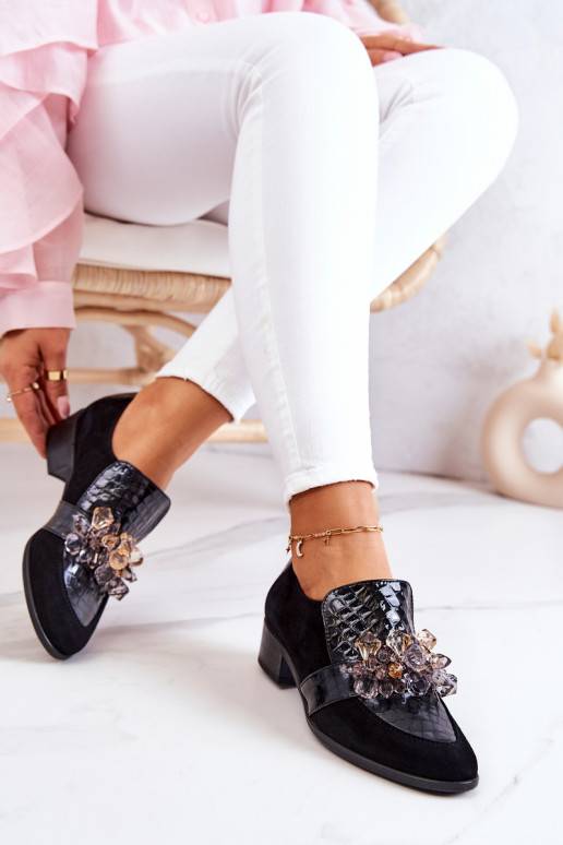 Juodos spalvos zomšiniai batai Davine...