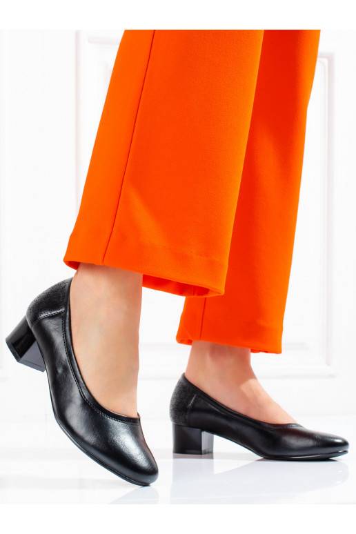 Aukštakulniai bateliai žemu kulniuku Potocki juodos spalvos