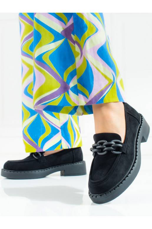 Moteriški mokasinai Potocki iš zomšos juodos spalvos Moteriški mokasinai Potocki iš zomšos juodos spalvos