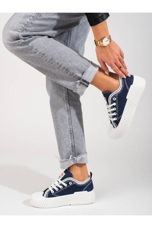  Moteriški batai Shelovet mėlynos spalvos