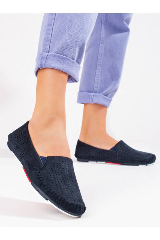 Įsispiriamo modelio  moteriški mokasinai mėlynos spalvos Shelovet