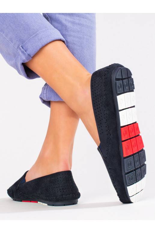 Įsispiriamo modelio  moteriški mokasinai mėlynos spalvos Shelovet