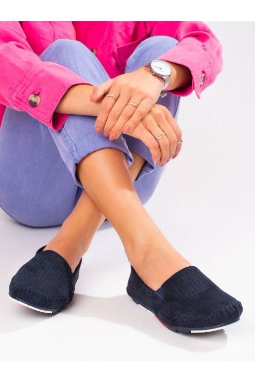 Įsispiriamo modelio  moteriški mokasinai mėlynos spalvos Shelovet