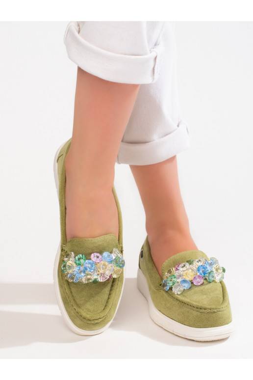 Mokasinai su platforma Shelovet žalios spalvos  Mokasinai su platforma Shelovet žalios spalvos