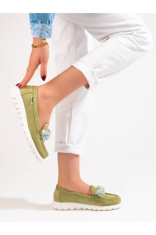 Mokasinai su platforma Shelovet žalios spalvos  Mokasinai su platforma Shelovet žalios spalvos