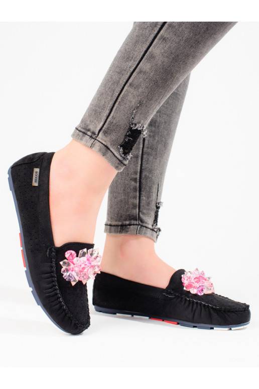 iš zomšos  mokasinai Shelovet juodos spalvos iš zomšos  mokasinai Shelovet juodos spalvos