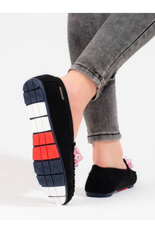 iš zomšos  mokasinai Shelovet juodos spalvos iš zomšos  mokasinai Shelovet juodos spalvos