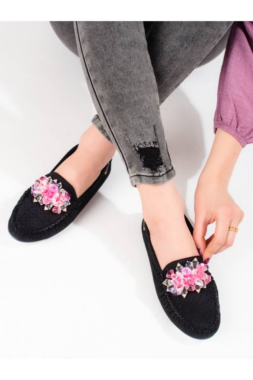 iš zomšos  mokasinai Shelovet juodos spalvos iš zomšos  mokasinai Shelovet juodos spalvos