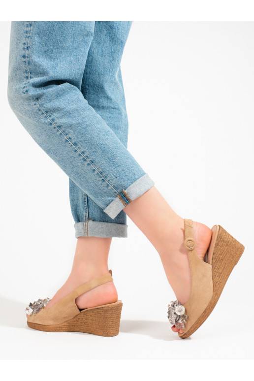 sandalai espadrilės  smėlio spalvos Potocki  sandalai espadrilės  smėlio spalvos Potocki