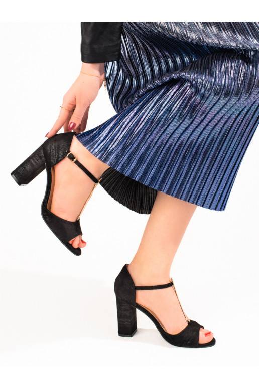 Juodos spalvos   sandalai su aukštu kulnu Shelovet Juodos spalvos   sandalai su aukštu kulnu Shelovet