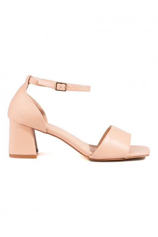 smėlio spalvos sandalai žemu kulnu Shelovet   smėlio spalvos sandalai žemu kulnu Shelovet