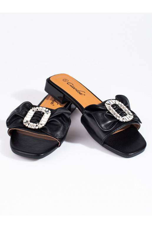 Juodos spalvos Šlepetės   su kaspinėliu Shelovet