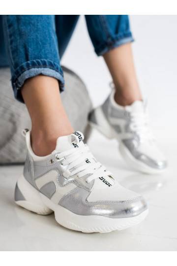 sidabro spalvos Sneakers batai modelio batai Shelovet
