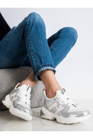 sidabro spalvos Sneakers batai modelio batai Shelovet 2
