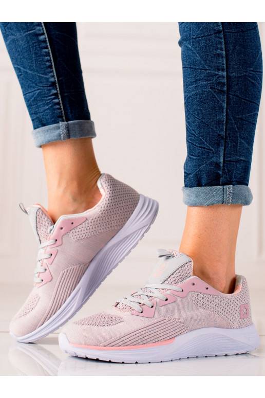 Sportinio stiliaus batai Shelovet su raišteliais rožinės spalvos