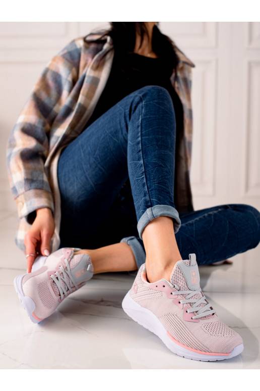 Sportinio stiliaus batai Shelovet su raišteliais rožinės spalvos