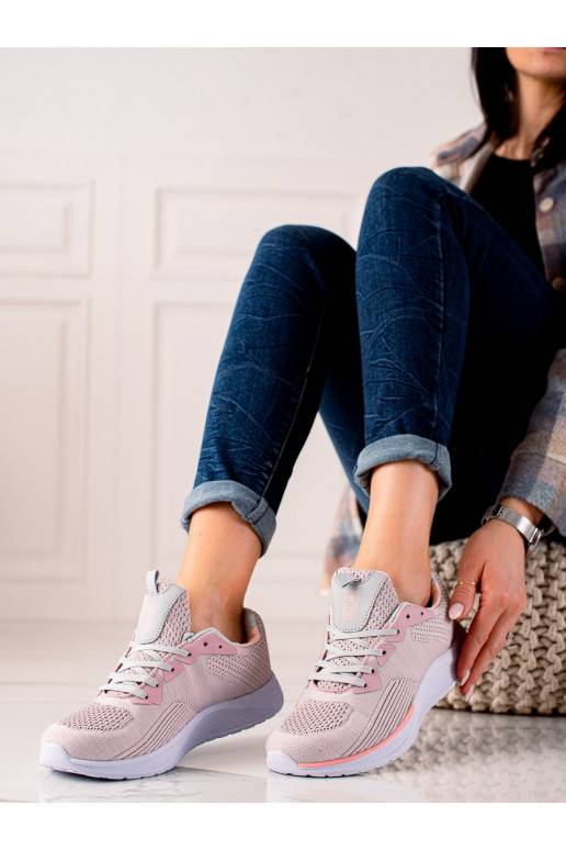 Sportinio stiliaus batai Shelovet su raišteliais rožinės spalvos