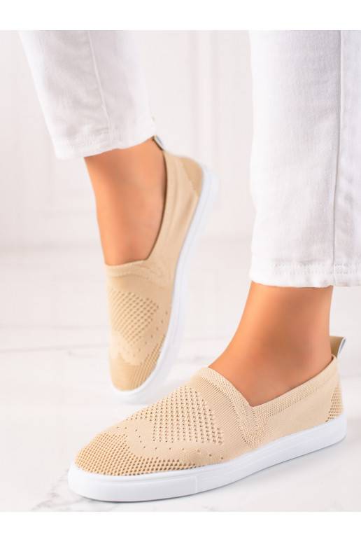 su aužūro elementais Moteriški batai Shelovet smėlio spalvos su aužūro elementais Moteriški batai Shelovet smėlio spalvos