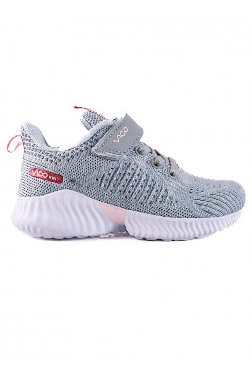 Sneakers batai modelio batai dziecięce Vico  pilkos spalvos Sneakers batai modelio batai dziecięce Vico  pilkos spalvos