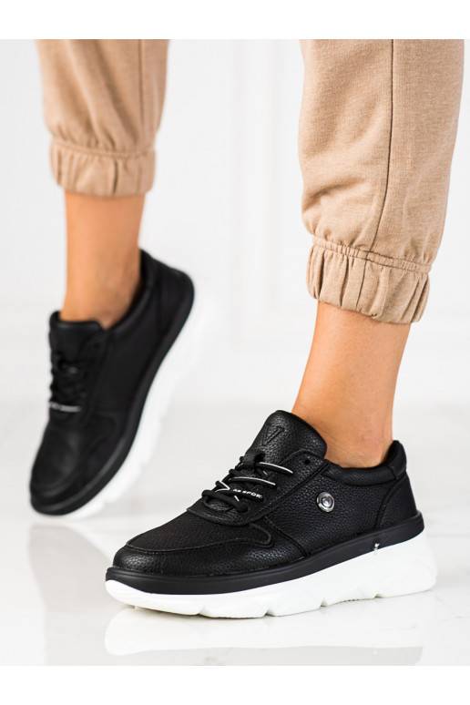 Juodos spalvos sportiniai batai Vinceza su masyviu kulnu