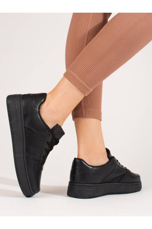 Juodos spalvos sportiniai bataiy Shelovet su masyviu kulnu