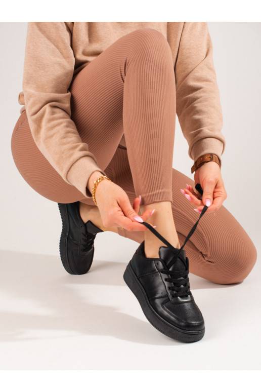 Juodos spalvos sportiniai bataiy Shelovet su masyviu kulnu