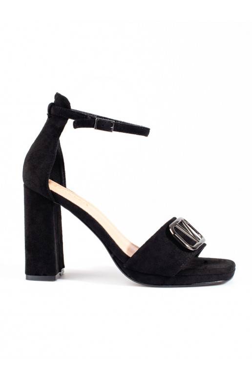 sandalai su aukštu kulnu juodos spalvos Vinceza  sandalai su aukštu kulnu juodos spalvos Vinceza
