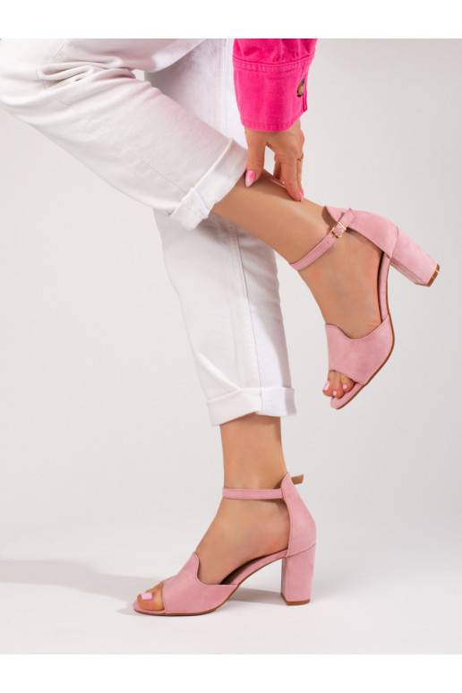 rožinės spalvos sandalai  ant kulno W. Potocki