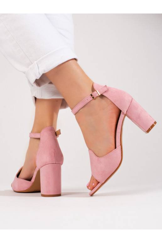 rožinės spalvos sandalai  ant kulno W. Potocki
