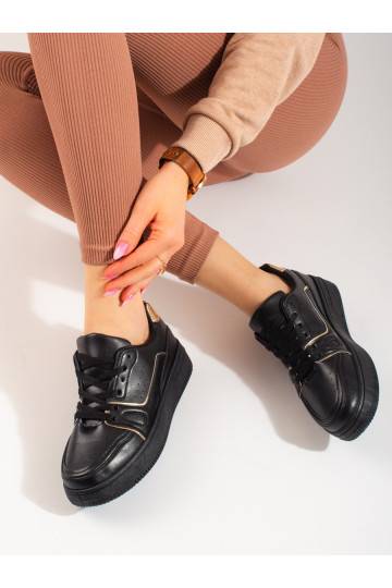 juodos spalvos Sneakers batai modelio batai su platforma Shelovet 2