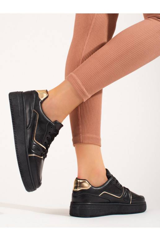 juodos spalvos Sneakers batai modelio batai su platforma Shelovet