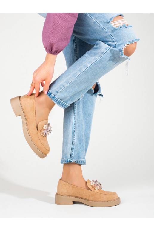 smėlio spalvos  iš zomšos mokasinai Potocki