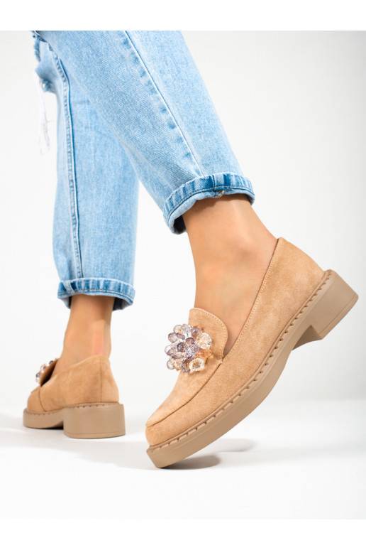 smėlio spalvos  iš zomšos mokasinai Potocki