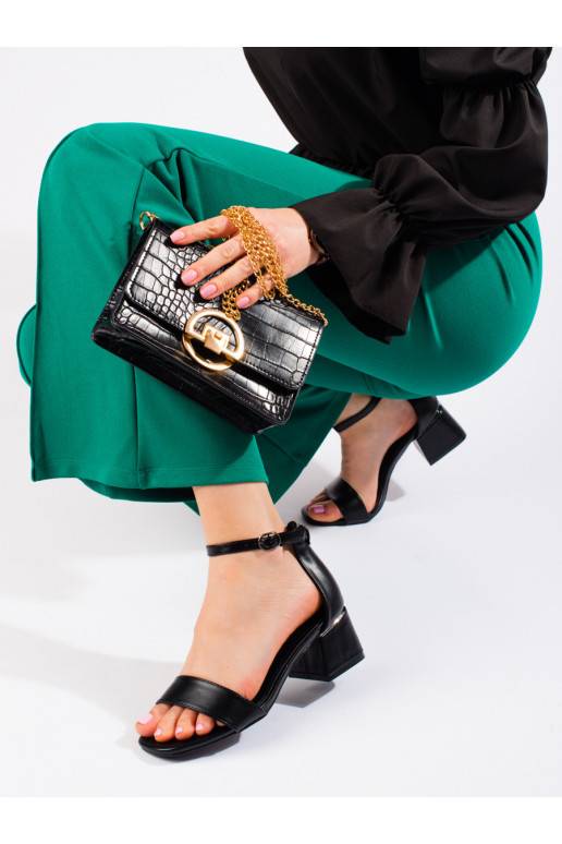 juodos spalvos  sandalai žemu kulnu Vinceza