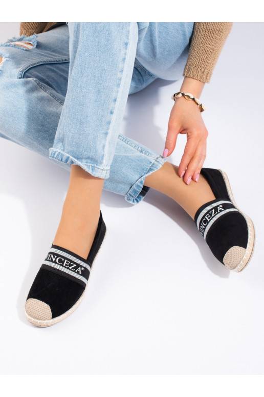 iš zomšos espadrilės  juodos spalvos Vinceza