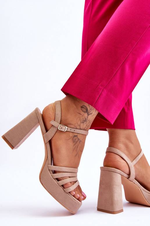 Zomšinės aukštakulnės basutės su...