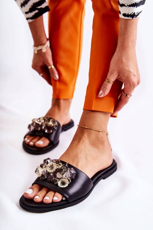 Juodos spalvos šlepetės Nicole su...