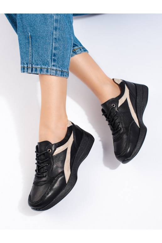   juodos spalvos Sneakers batai modelio batai su platforma Shelovet