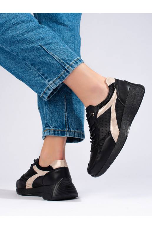   juodos spalvos Sneakers batai modelio batai su platforma Shelovet