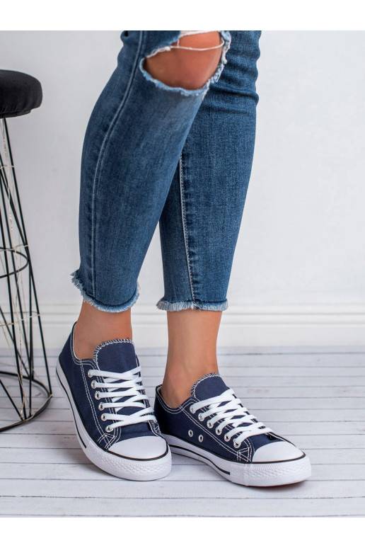 tamsiai mėlynos spalvos Moteriški batai Shelovet