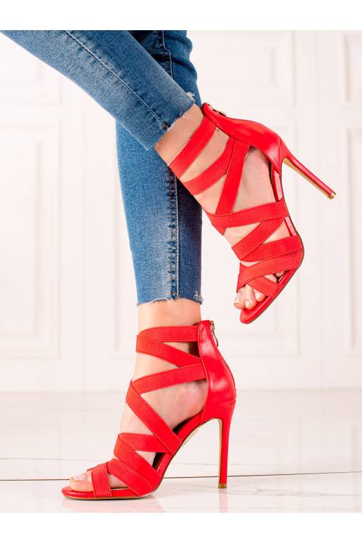 basutės su plonu kulniuku Potocki raudonos spalvos