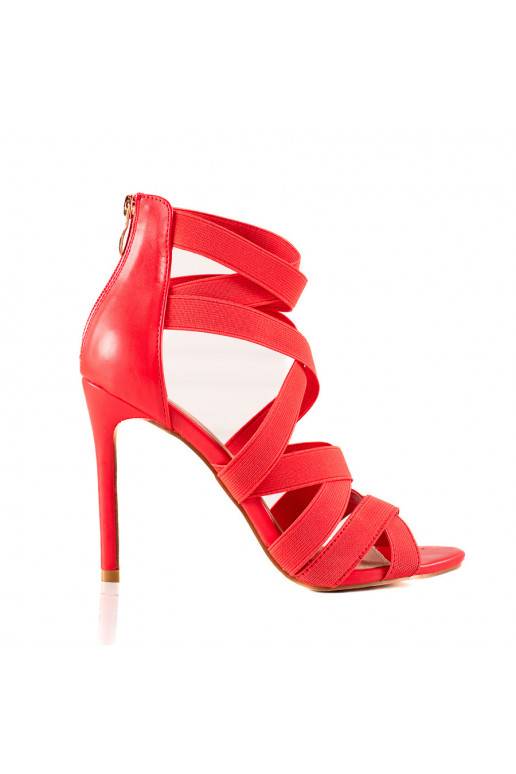 basutės su plonu kulniuku Potocki raudonos spalvos