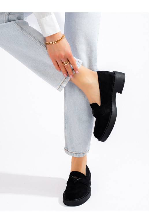 juodos spalvos iš zomšos moteriški mokasinai Potocki juodos spalvos iš zomšos moteriški mokasinai Potocki