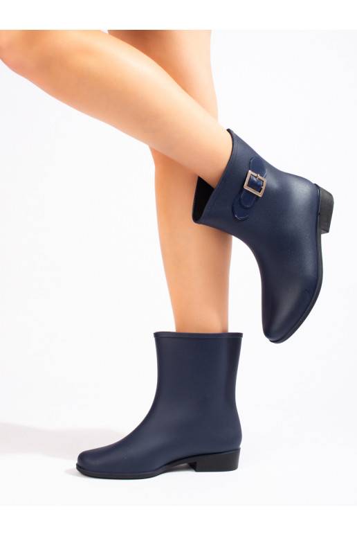 tamsiai mėlynos spalvos guminiai batai Shelovet 