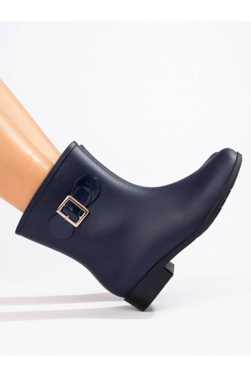 tamsiai mėlynos spalvos guminiai batai Shelovet 