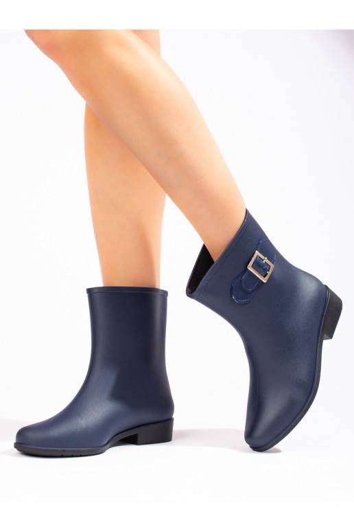 tamsiai mėlynos spalvos guminiai batai Shelovet 